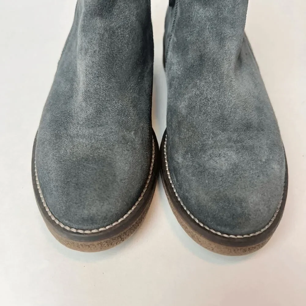Italeau Waterproof Foliana Booties Suede Ankle Boots Gray Sz 5.5
